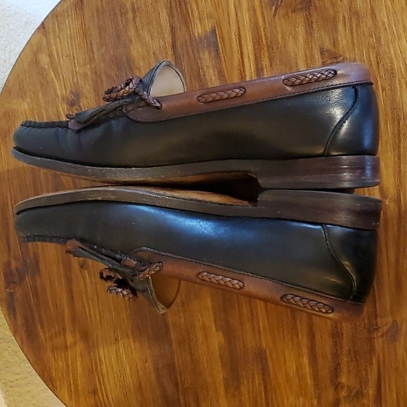 Allen Edmonds Woodstock Black Comfort Loafers 2 tone slip on tassels Sz.8.5 - Picture 6 of 12
